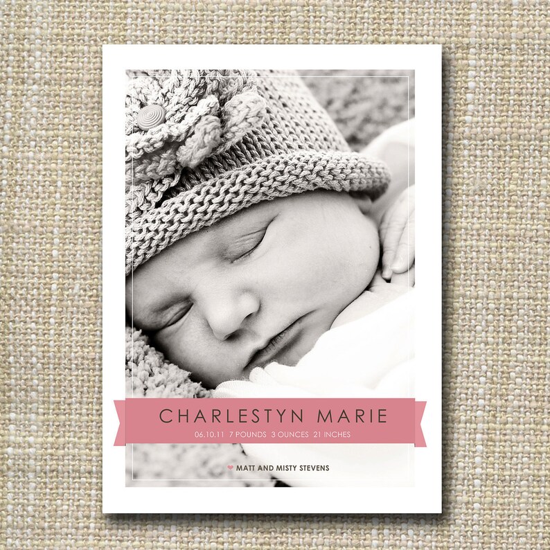 modern birth announcement