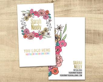 LuLa Business Cards, LLR Business Cards, approved colors, LuLa Marketing Roe, LLR Marketing, floral, bright