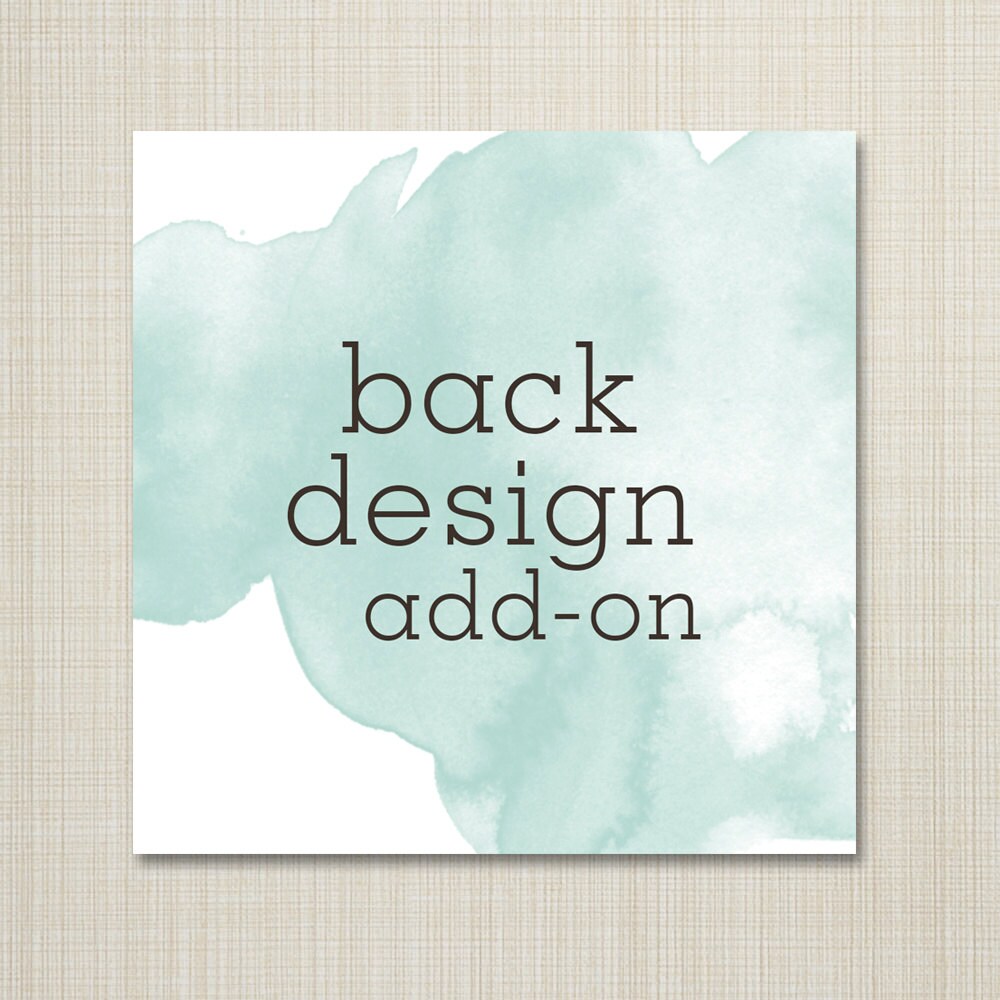 add on - back design to any card.