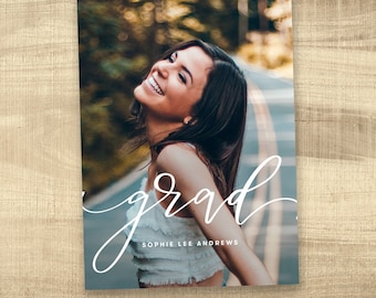 Graduation Announcement, Graduation Invitation, Modern Graduation Invitation, party, Printable Graduation Invitation: PRINTABLE Digital card