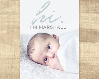 Photo Birth Announcement Card - hello baby