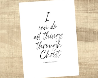 LDS Youth Theme 2023, All Things Through Christ, Youth Theme Poster,  Philippians 4 13, YW Bulletin Board, CUSTOMIZABLE colors