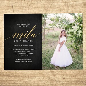 LDS Baptism Invitation - Modern Baptism Announcement, digital design, printable baptism announcement