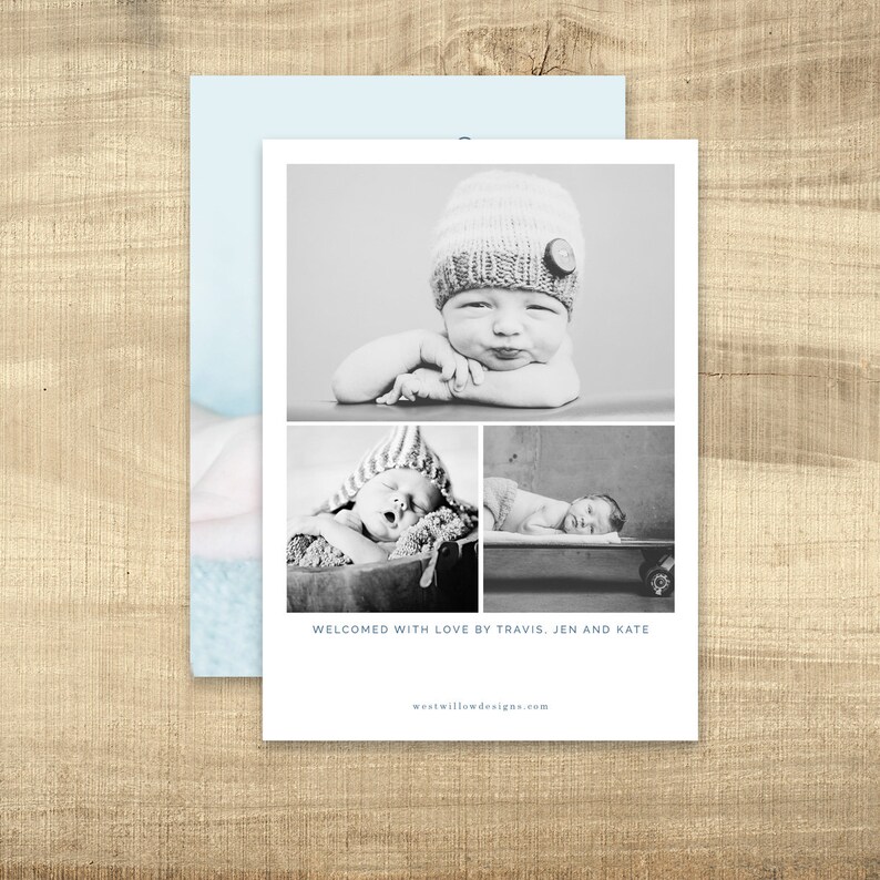 Birth Announcement Photo Card Photo Birth Announcement Birth Etsy