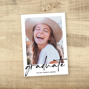 Photo Graduation Announcement Invitation Template | High School Grad | Printable College Graduation | Editable | Instant Download | Ellie