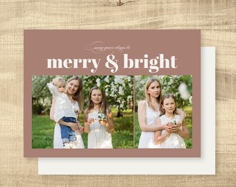 Photo Christmas Card Template | Photo Holiday Card | Greeting Card | Custom Christmas Card | Modern Digital Christmas | INSTANT DOWNLOAD