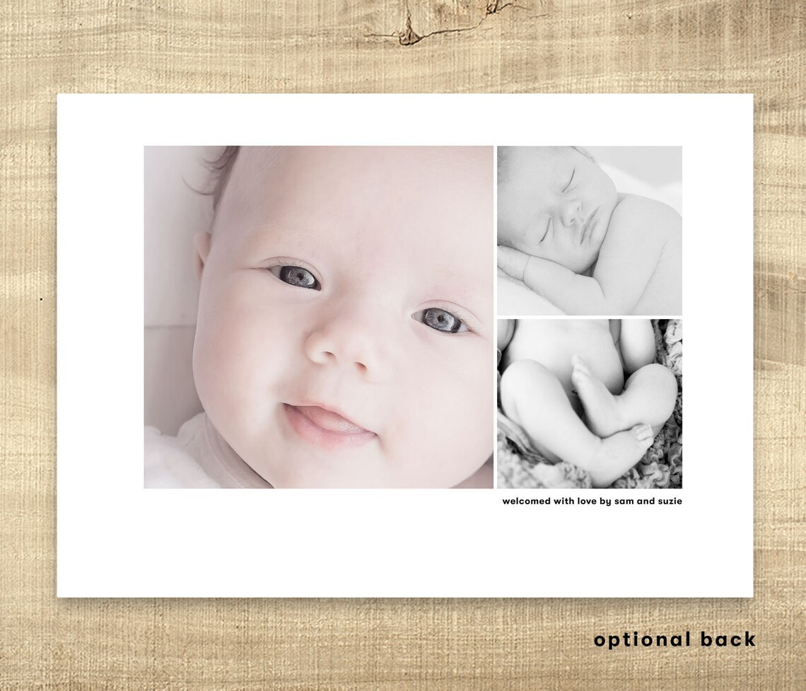 Birth Announcement Photo Card Photo Birth Announcement Etsy