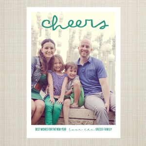 Photo New Year&#39;s Card,  New year card, Digital new year card, printable custom color - cheers to the new year.