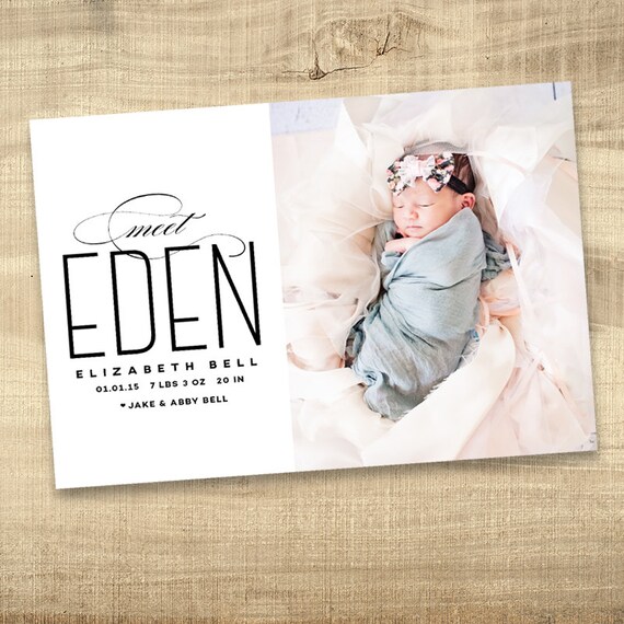 Birth announcement photo birth announcement baby Etsy