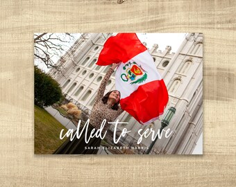 LDS Missionary Farewell invitation, Missionary invite, Photo card, Missionary anouncement, Sister missionary, card: PRINTABLE | James