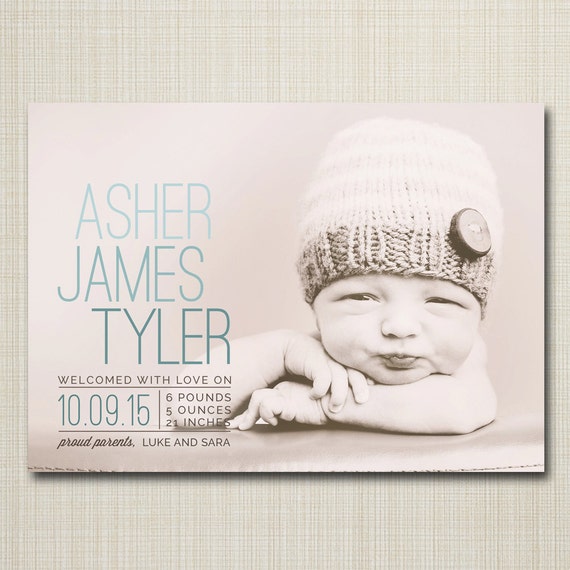 Customizable Photo Birth Announcement (Digital Announcement)