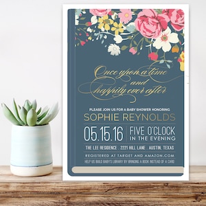 Book theme Baby Shower Invitation, Bring a book Baby Shower Invite,  Once Upon a time Shower Invitation, Printable baby shower invitation