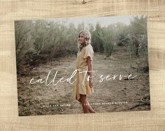 Missionary Announcement | LDS Mission farewell invitation | Downloadable Mission announcement | Editable Missionary card | INSTANT DOWNLOAD