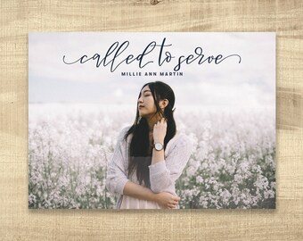 LDS Missionary Farewell invitation, Missionary invite, Photo card, Missionary anouncement, Sister missionary, card: PRINTABLE | James