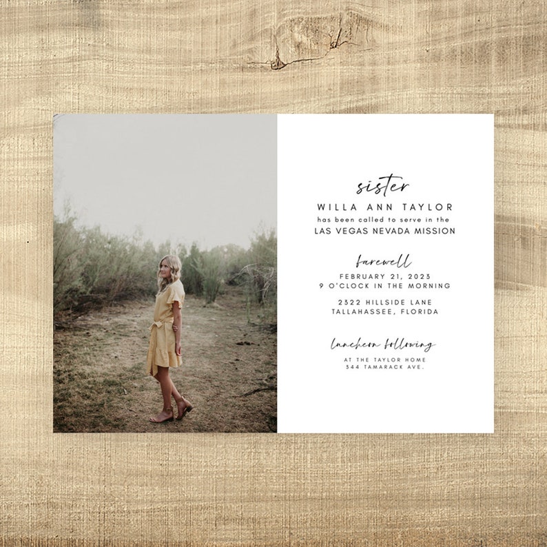 Missionary Announcement LDS Mission farewell invitation Downloadable Mission announcement Editable Missionary card INSTANT DOWNLOAD image 2