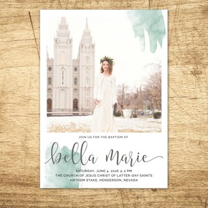 Baptism Invitation - LDS baptism invitation, modern digital design, printable baptism announcement