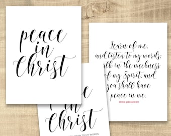 2018 LDS Youth Theme - Peace in Christ - Printable files All Sizes INSTANT DOWNLOAD - D&C 19:23