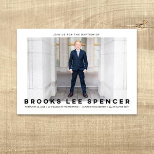 LDS Baptism Invitation - Modern Baptism Announcement, digital design, printable baptism announcement
