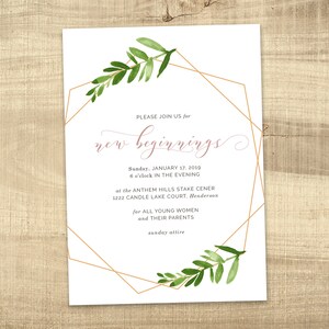 Young Women in Excellence Invitation, New Beginnings Invitation, LDS, Young Womens invite, PRINTABLE - Keep My Commandments