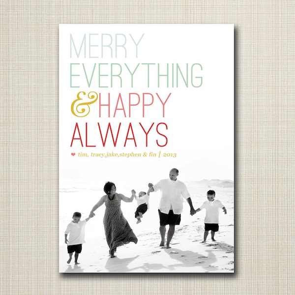 Photo Christmas Card, Custom Holiday Card (Digital)