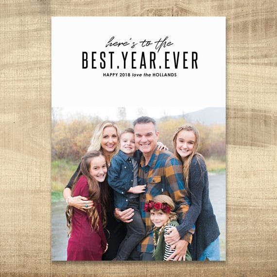 2018 New Years Card Modern New Years Card Photo New Years Etsy Singapore