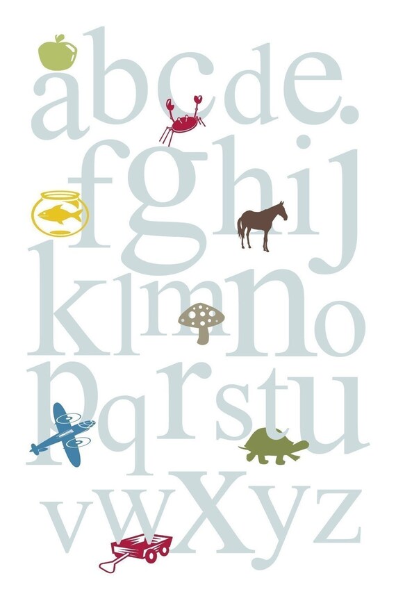 Items similar to modern alphabet poster-11x17 press printed on Etsy