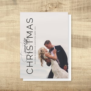 Sjabloon voor pasgetrouwde kerstkaarten | Vakantiekaart | Aangepaste kerstkaart | Moderne digitale kerst | DIRECT DOWNLOADEN | Trouw Kerstmis