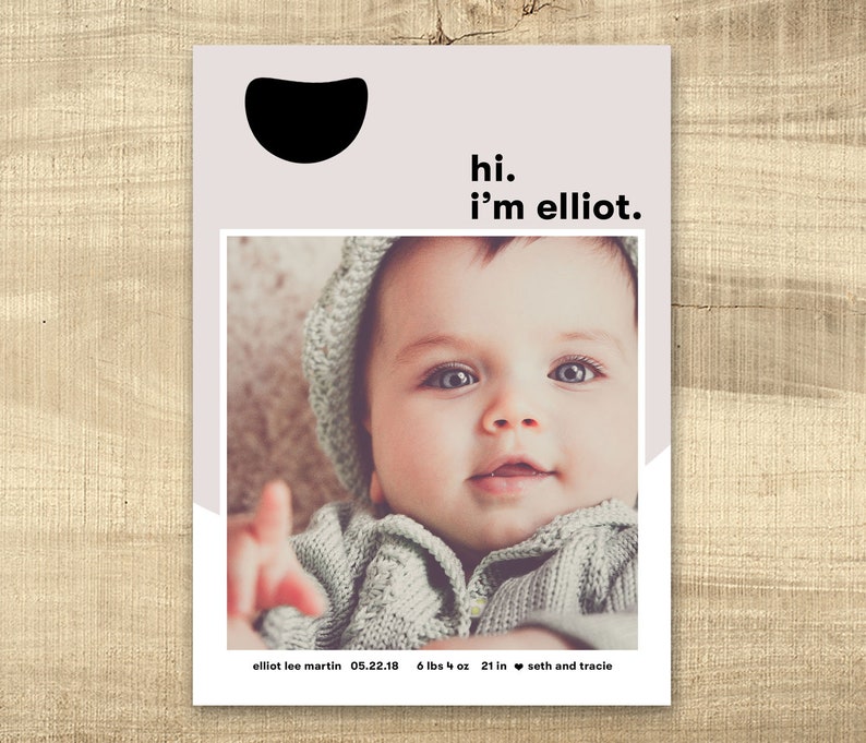 Birth Announcement Photo Card Photo Birth Announcement Newborn Etsy