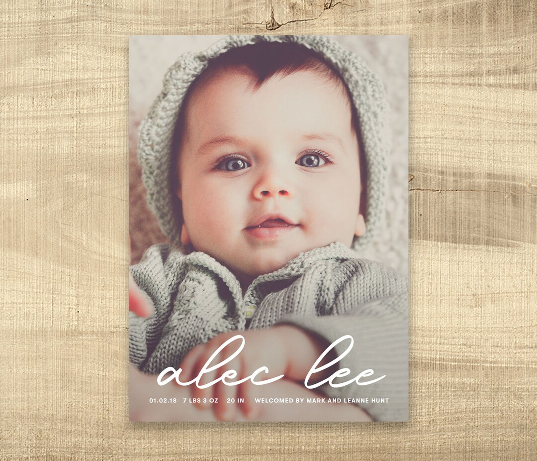 Birth Announcement Photo Card Photo Birth Announcement Etsy