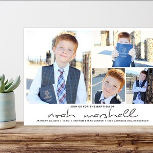 LDS Baptism Invitation - Modern Baptism Announcement, digital design, printable baptism announcement