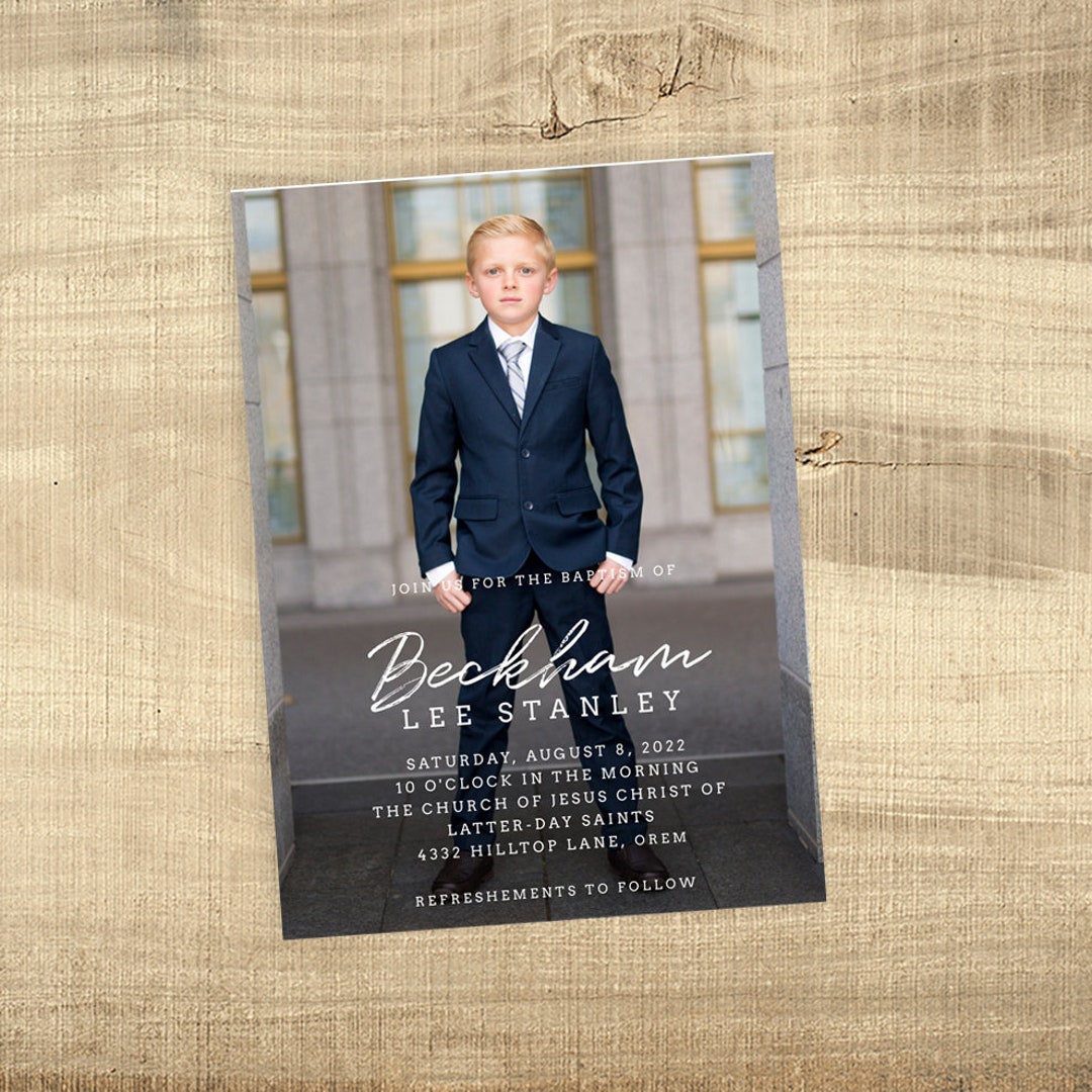 Baptism Announcement Invitation Template | Printable LDS Baptism Card ...