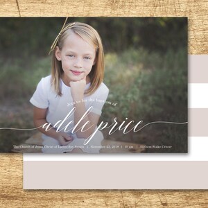 LDS Baptism Invitation - Modern Baptism Announcement, digital design, printable baptism announcement