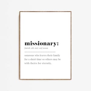 Définition missionnaire | d’art imprimable LDS Missionary modern poster art |  8x10, 11x14 | téléchargement instantané | Famille éternelle
