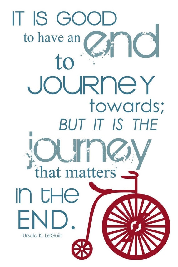 Items similar to inspirational quote - journey (11x17 press printed