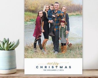 Printable Christmas card -  photo Christmas card - Modern Christmas holiday card - Holiday card - New Years Card - Customizable