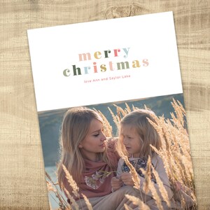 Christmas Photo Card - custom design holiday card digital file - Merry Christmas