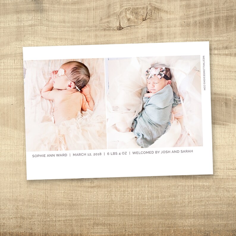 Birth announcement photo card photo birth announcement birth Etsy