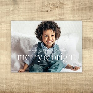 Photo Christmas Card,  Digital Christmas card, Merry Christmas, photo card, modern holiday card, diy, custom modern: PRINTABLE - family.