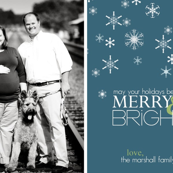 custom photo christmas card - merry and bright