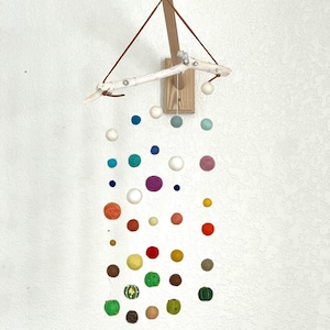 Big Bend Collection felted wool embroidered wood wall hanging mobile nursery