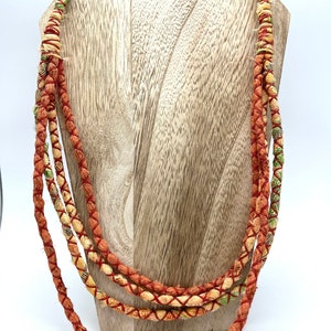 Big Bend Collection repurposed silk sari multi strand statement necklace