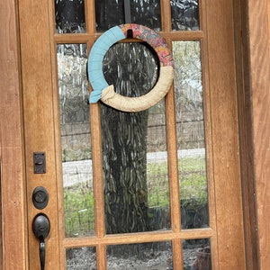Spring repurposed necktie wreath with vintage ties