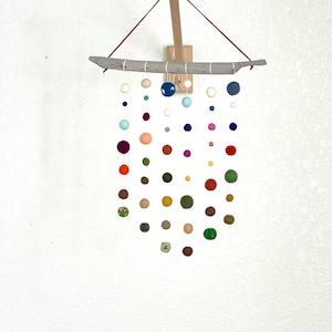 Big Bend Collection felted wool embroidered wood wall hanging mobile nursery