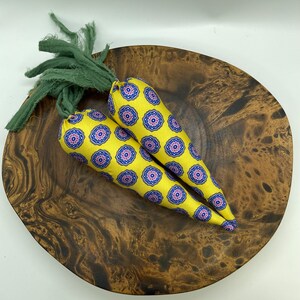 Carrot pair made from repurposed necktie plush stuffed image 1