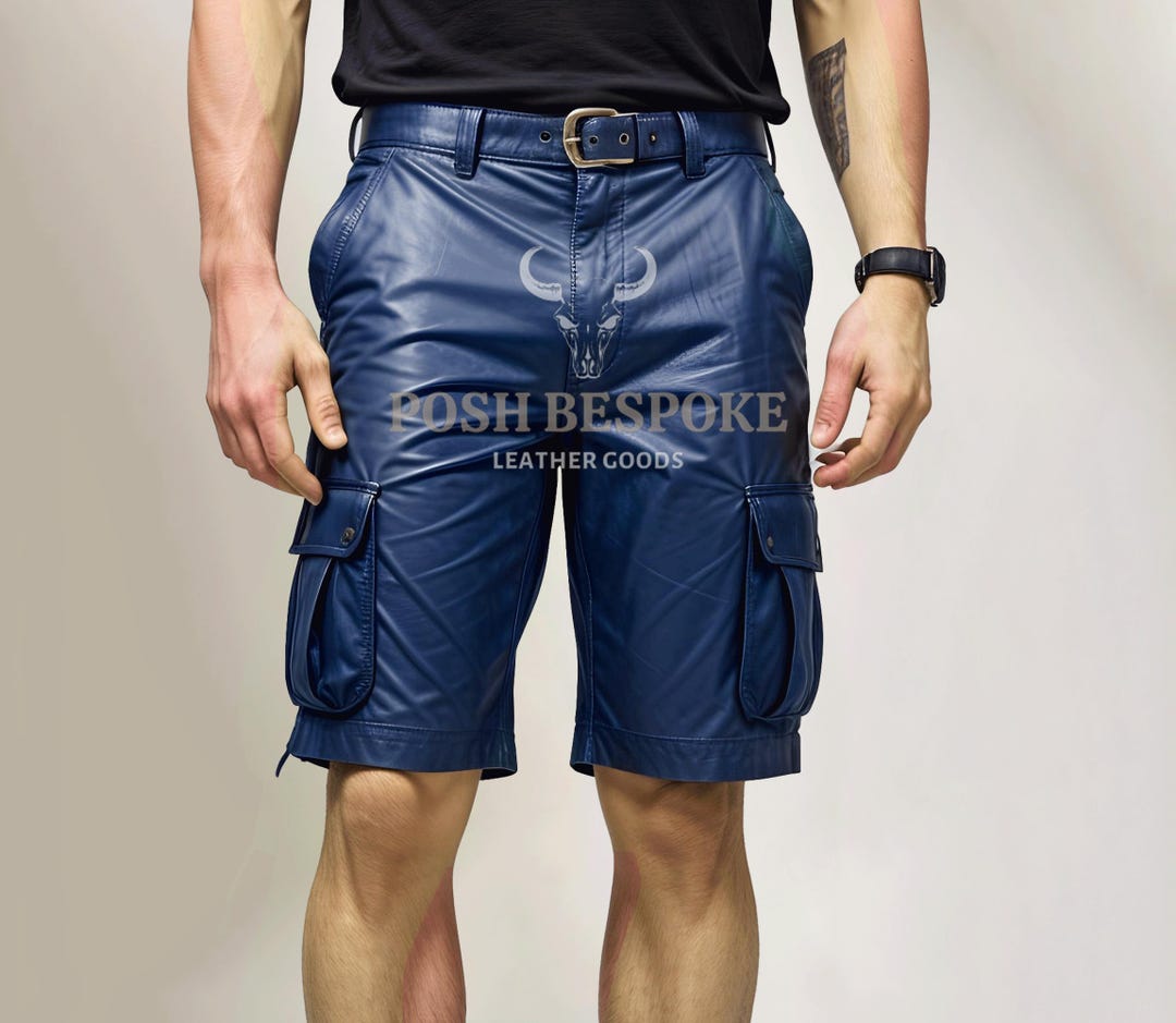 PU Leather Cargo Shorts