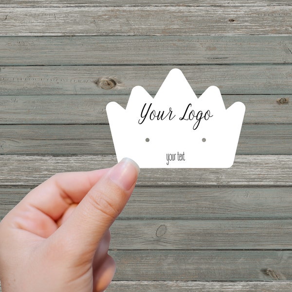 Crown Shaped Earring Display Cards-Custom Designed-Your Logo, Wording & Design Various Sizes