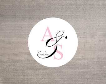 PRINTED Monogram Stickers/Labels, Wedding Labels, Gift Labels, Favor Labels Personalized