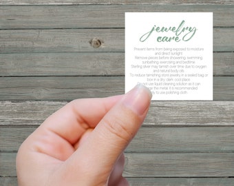 PRINTED- Minimalist Care / Instruction Cards With Your Text, Jewelry, T-Shirts, Vinyl, Candles, Tumblers, Resin, Product Care Cards