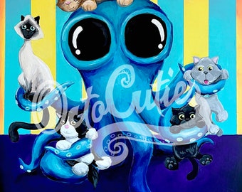 Kitties OctoCutie 8"x10" Canvas Print