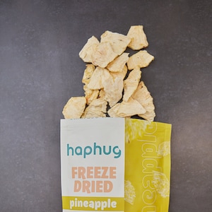 Freeze Dried Pineapple - Haphug, Pineapple Fruit Snacks, Sugar-Free Food, Pineapple Chunks, Sweet & Nutritious Snack, Healthy snacks